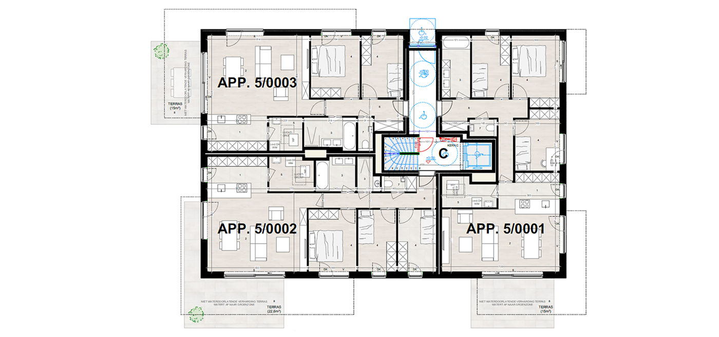 Parkappartement gebouw C Gelijkvloers